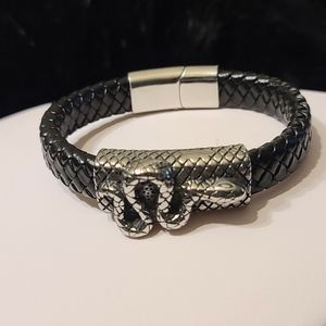 *Sold* Leather Braided Snake Unisex Bracelet